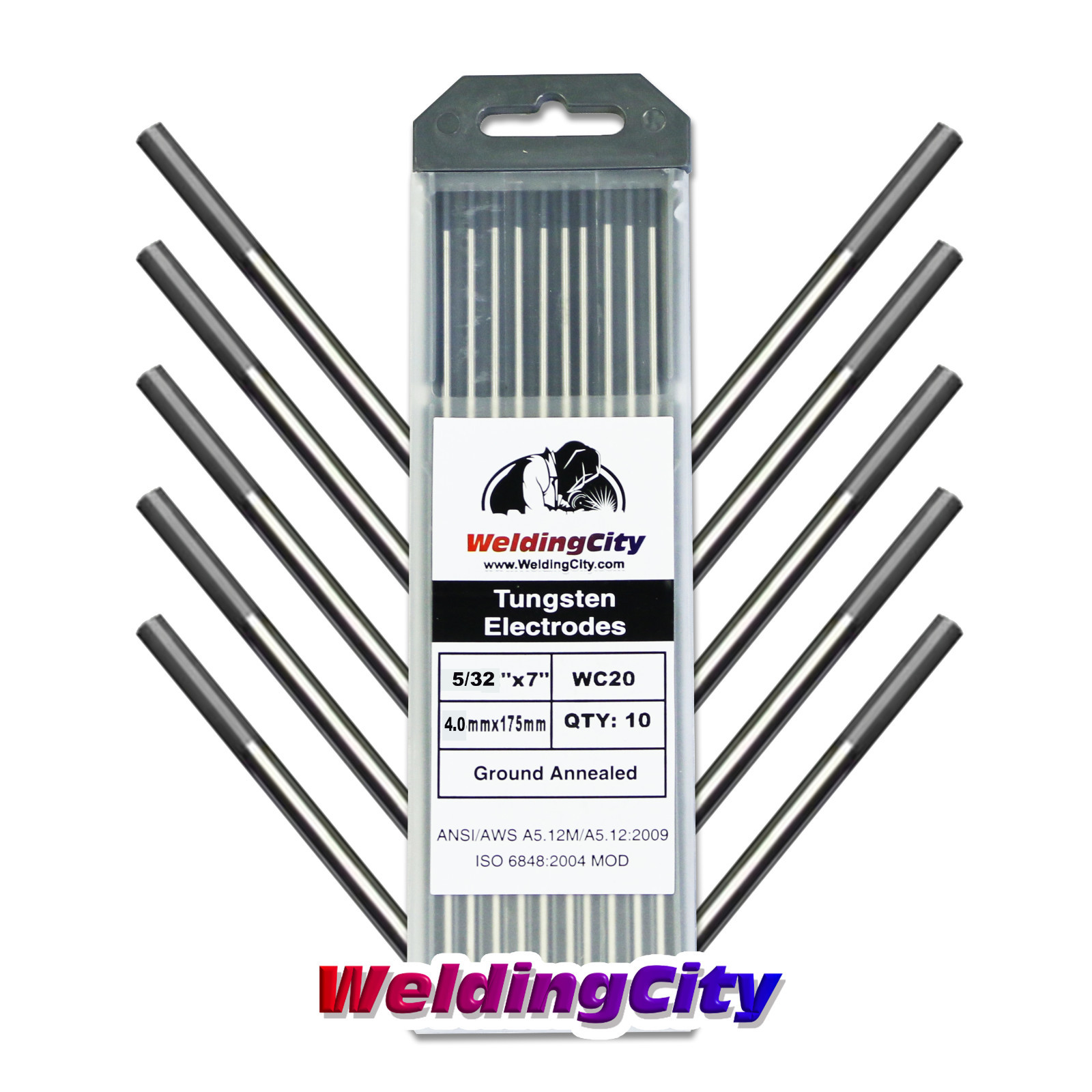 WeldingCity® 10-pk TIG Welding Tungsten Electrode 2% Ceriated (Gray) 5/32\