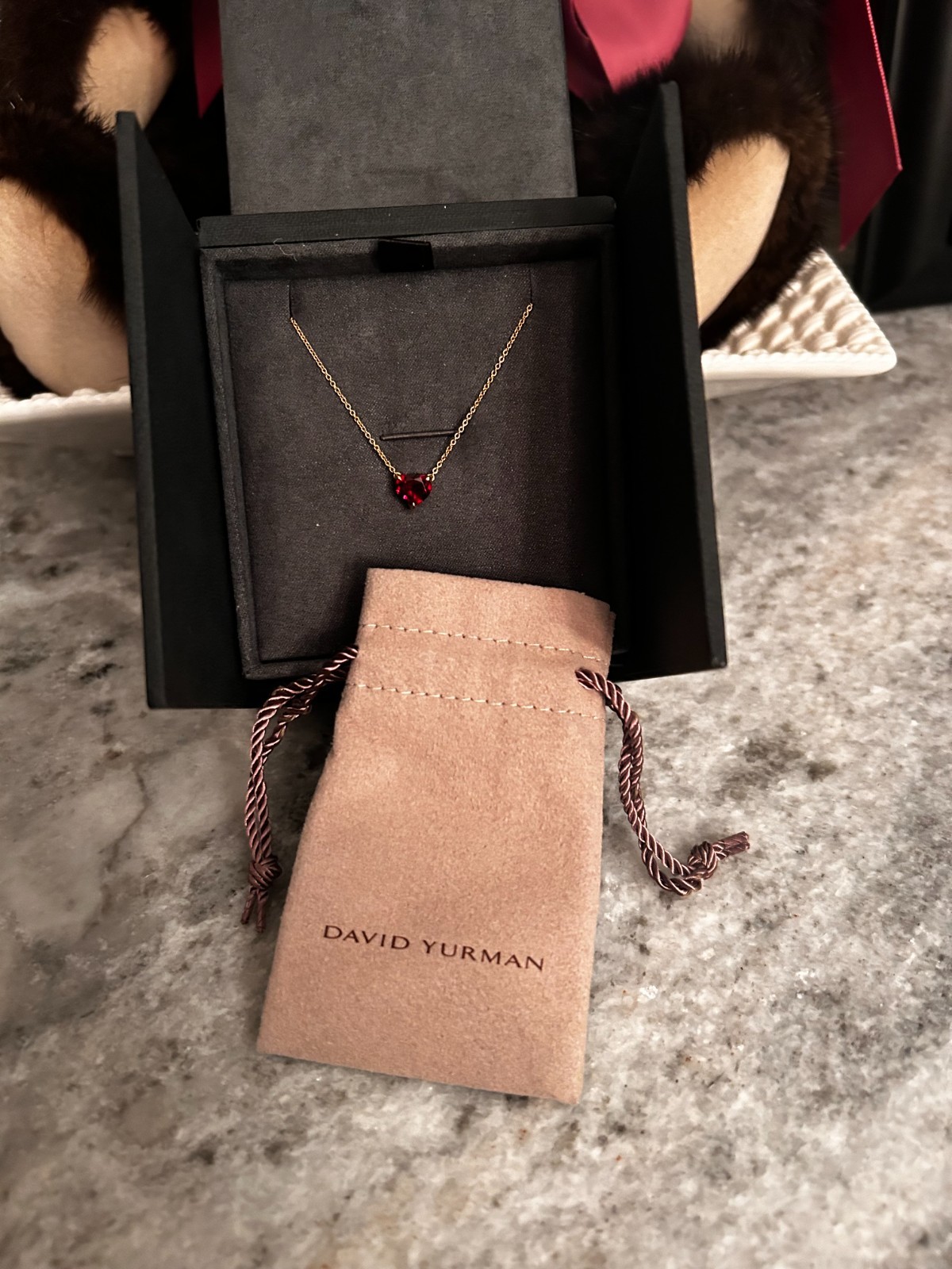 David Yurman Chatelaine® Heart Pendant Necklace 18K Yellow Gold with Garnet, 8mm David Yurman Chatelaine® Heart Pendant Necklace 18K Yellow Gold with Garnet, 8mm