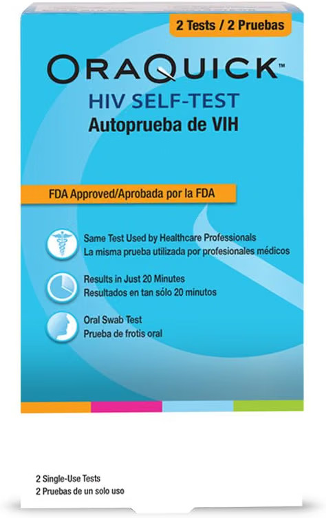 HIV Self-Test Kit - F.DA Approved - 2 Count Oral Fluid Rapid Home Test 20 Minute