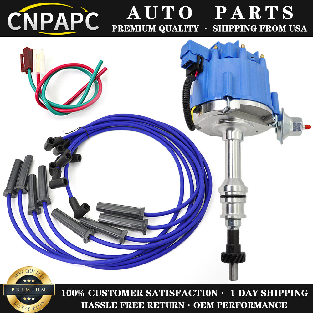 HEI Ignition Distributor For Ford 351C 351M 400 429 460 Spark Plug Wire Pigtail