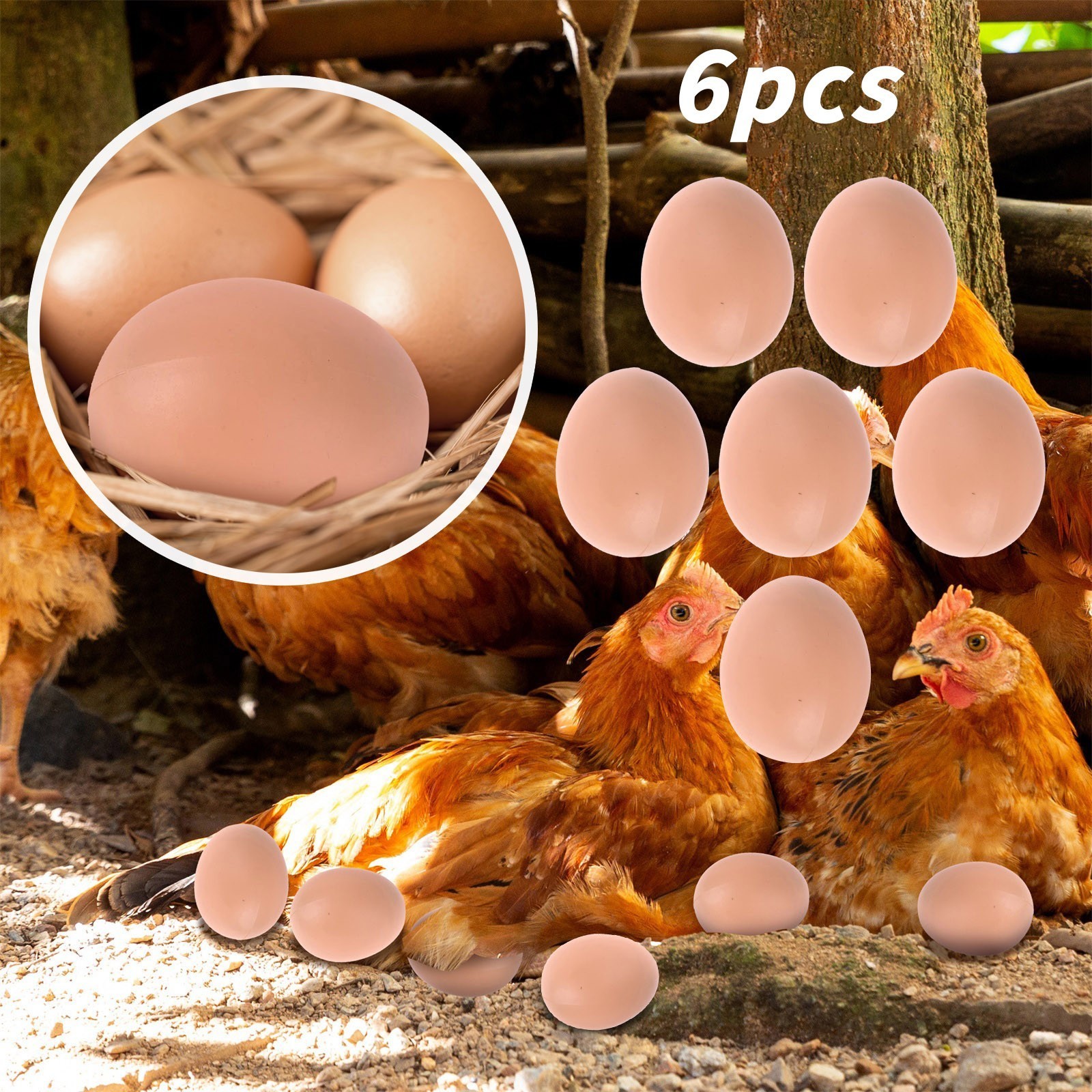 Fake Nest Eggs Wooden Brown Easter Eggs for Craft Get Hens to Lay Eggs 6Pcs Fake Nest Eggs Wooden Brown Easter Eggs for Craft Get Hens to Lay Eggs 6Pcs