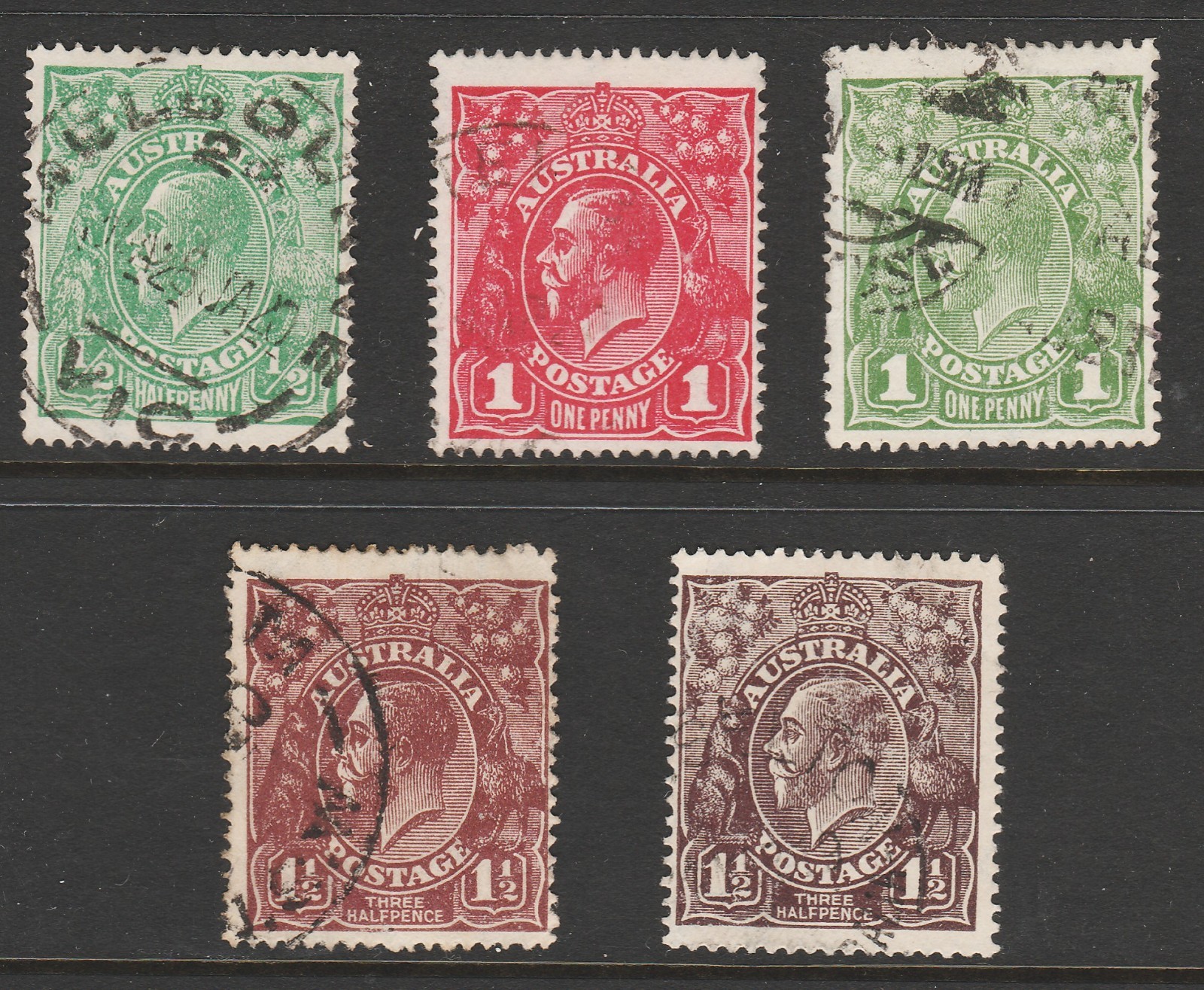 1918 KGV LMW COMPLETE SET 5 