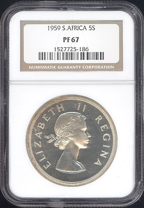 1959 South Africa 5 Shilling NGC PF67 1959 South Africa 5 Shilling NGC PF67
