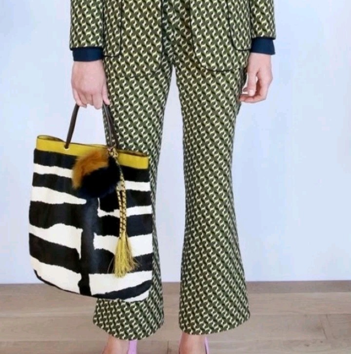 J.CREW COLLECTION Pants $350 Ratti Italian Wool Geo Print Slim Cropped  Size 6