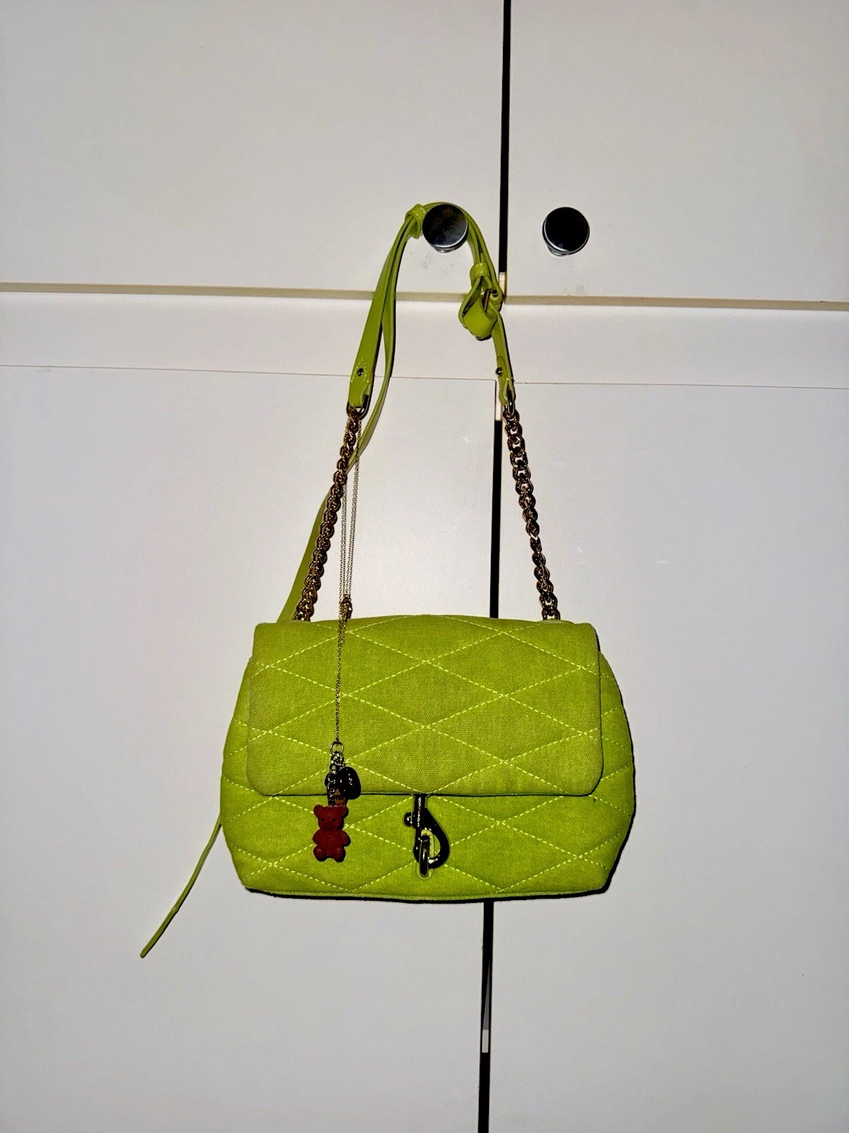 Rebecca Minkoff Medium Edie Quilted Crossbody Bag - Chartreuse/Lime Green