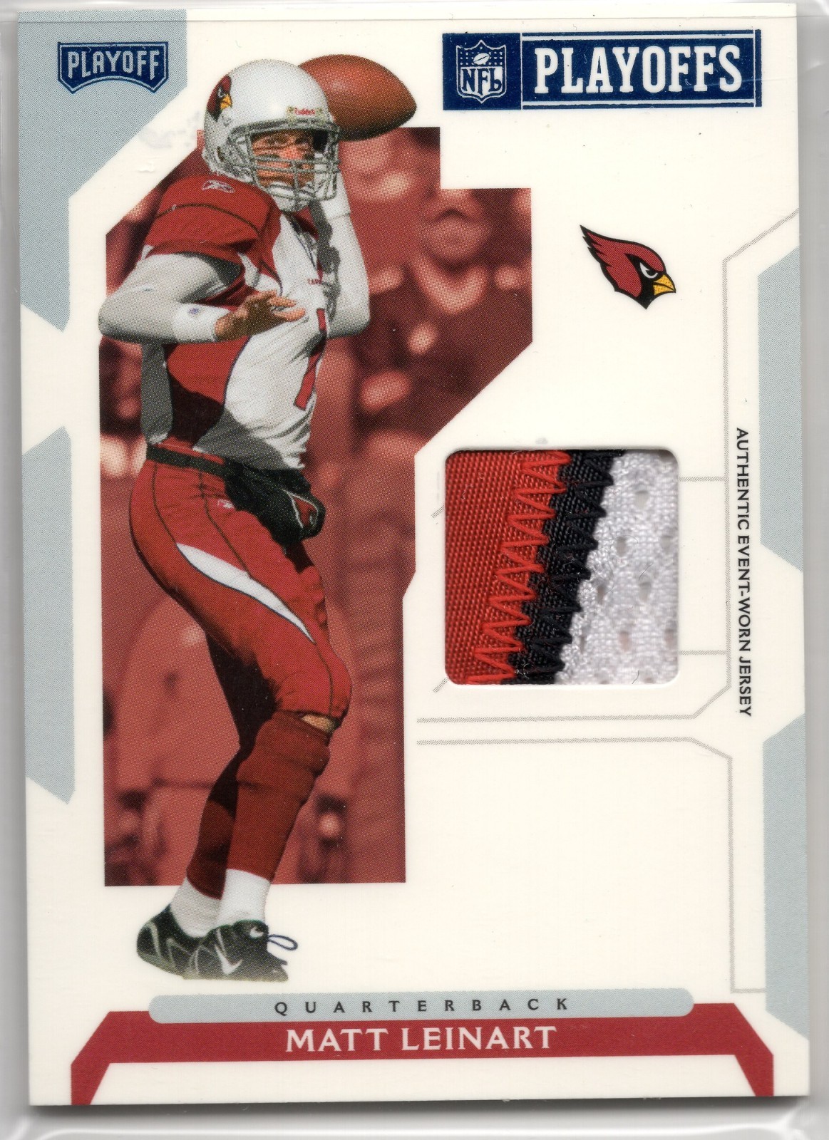 2007 Playoff NFL Playoffs B-4 Matt Leinart 3-Color Prime Patch 463/500 Cardinals