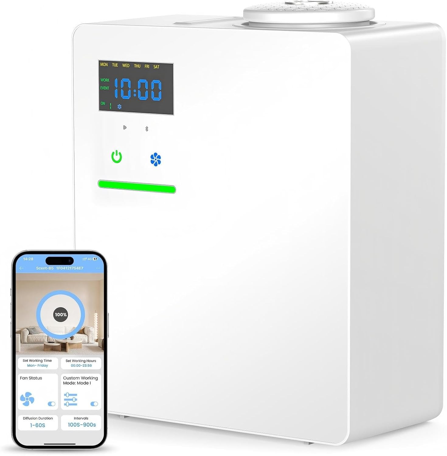 5000 Sq.Ft Waterless Essential Oil Diffuser Bluetooth HVAC Scent Machine 200ml 5000 Sq.Ft Waterless Essential Oil Diffuser Bluetooth HVAC Scent Machine 200ml