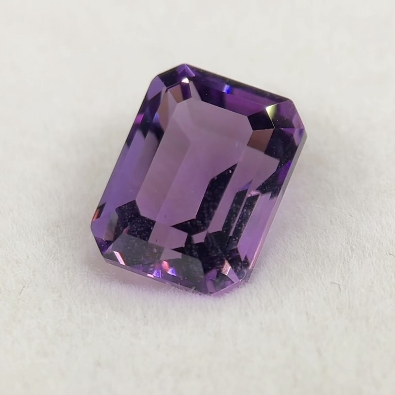 Natural Amethyst 3.02ct Vivid Purple Emerald Cut 9x7mm CGRL Certified Loose Gem