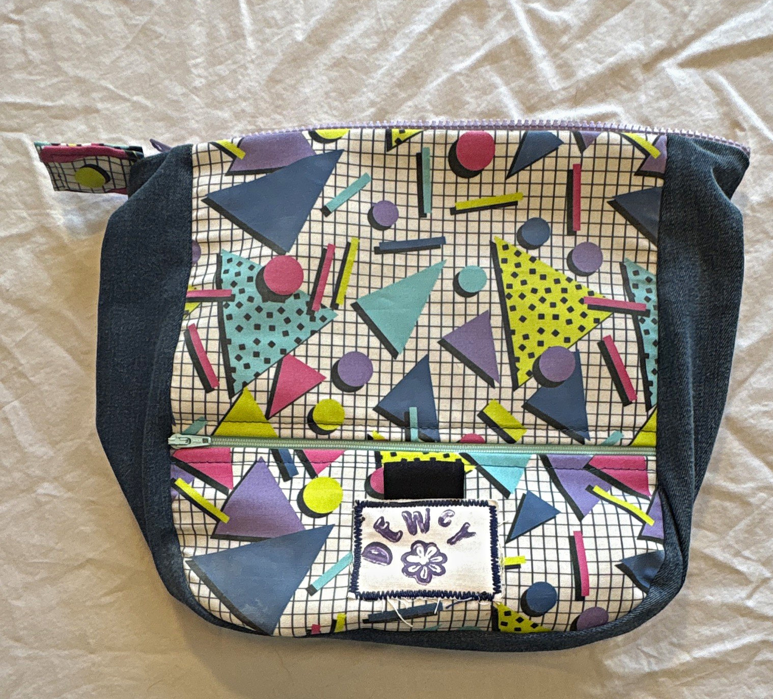 Handmade Climbing Chalk Bucket Pot 80s Retro Geometric Bouldering Bag