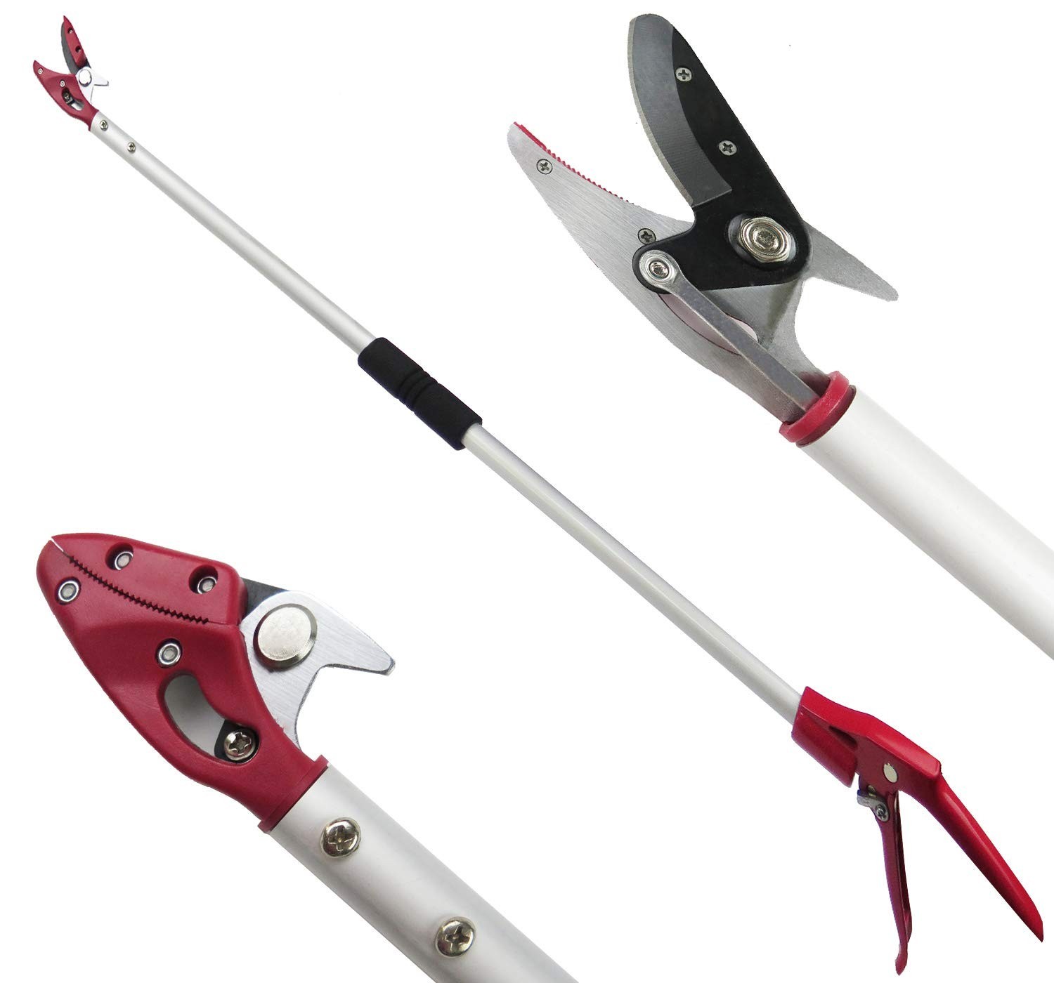6FT Long Reach Pruner & Fruit Picker, Lightweight Aluminum Pole, Rotating Head,