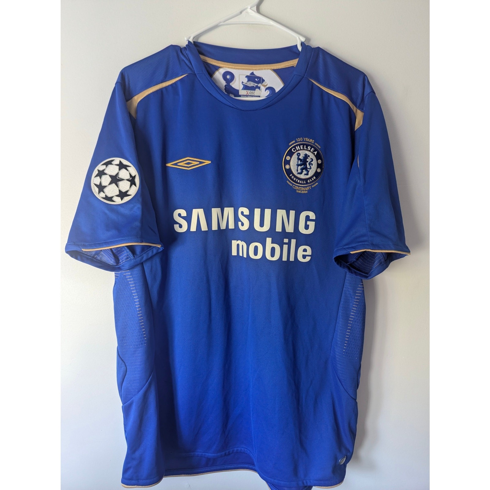 Chelsea 2005-06 Home Makelele Jersey Large UCL Fully Patched Umbro Vintage Chelsea 2005-06 Home Makelele Jersey Large UCL Fully Patched Umbro Vintage