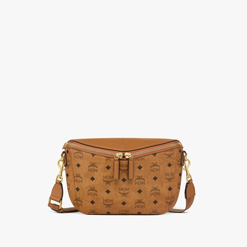 MCM Diamant Visetos Leather Mix 3D Crossbody Bag Cognac MCM Diamant Visetos Leather Mix 3D Crossbody Bag Cognac