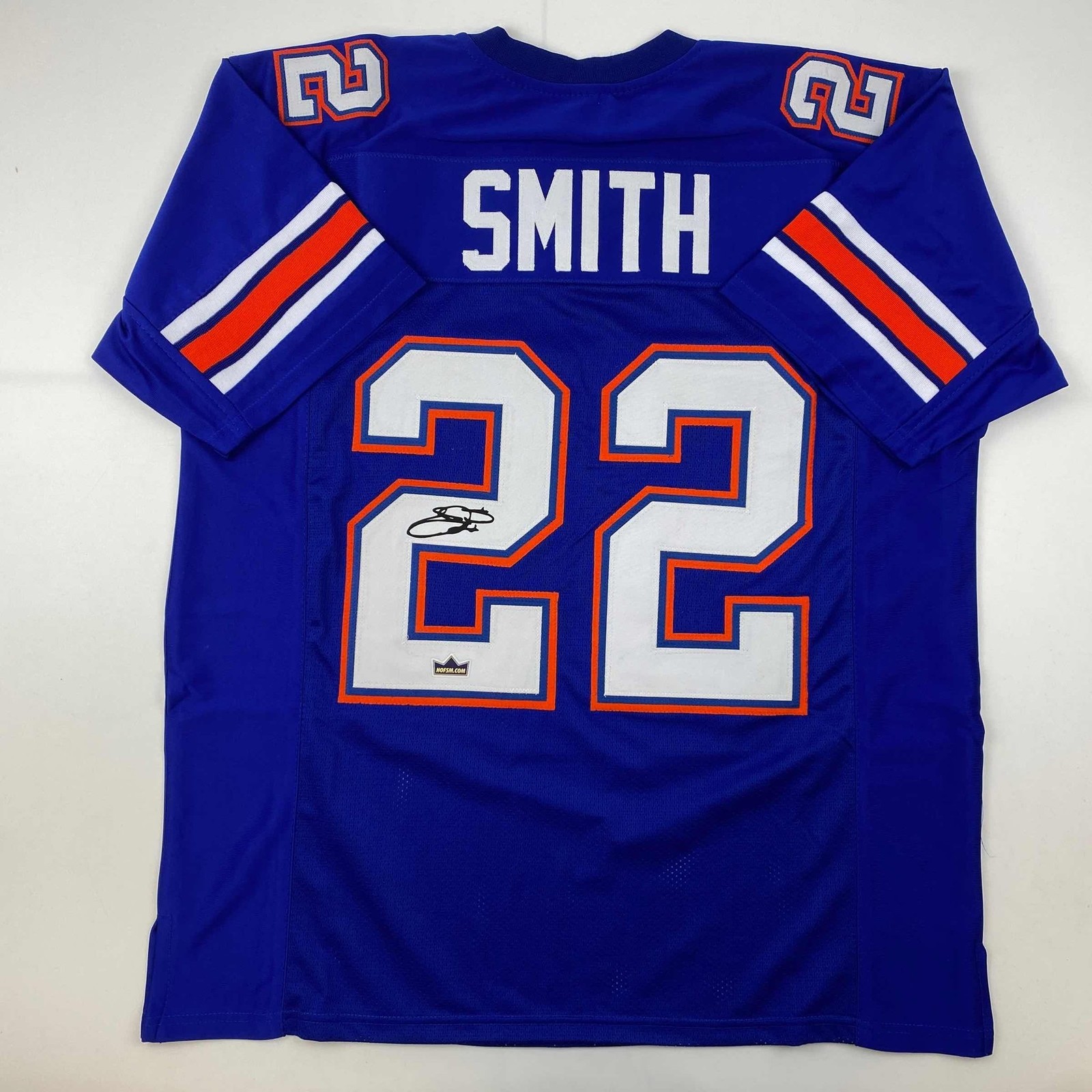 Facsimile Autographed Emmitt Smith Florida Blue Jersey Size Men's XL Facsimile Autographed Emmitt Smith Florida Blue Jersey Size Men's XL