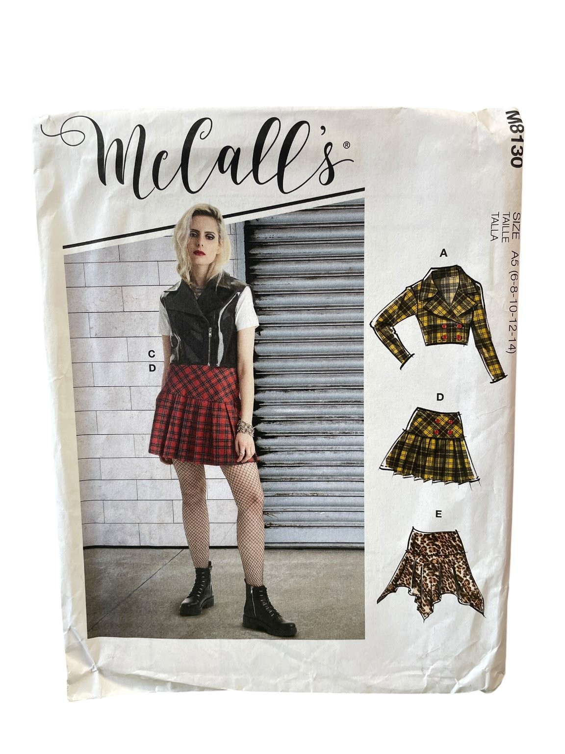 McCall\'s M8130 Cropped Jacket Vest Skirts Misses A5 (6-8-10-12-14) Modern