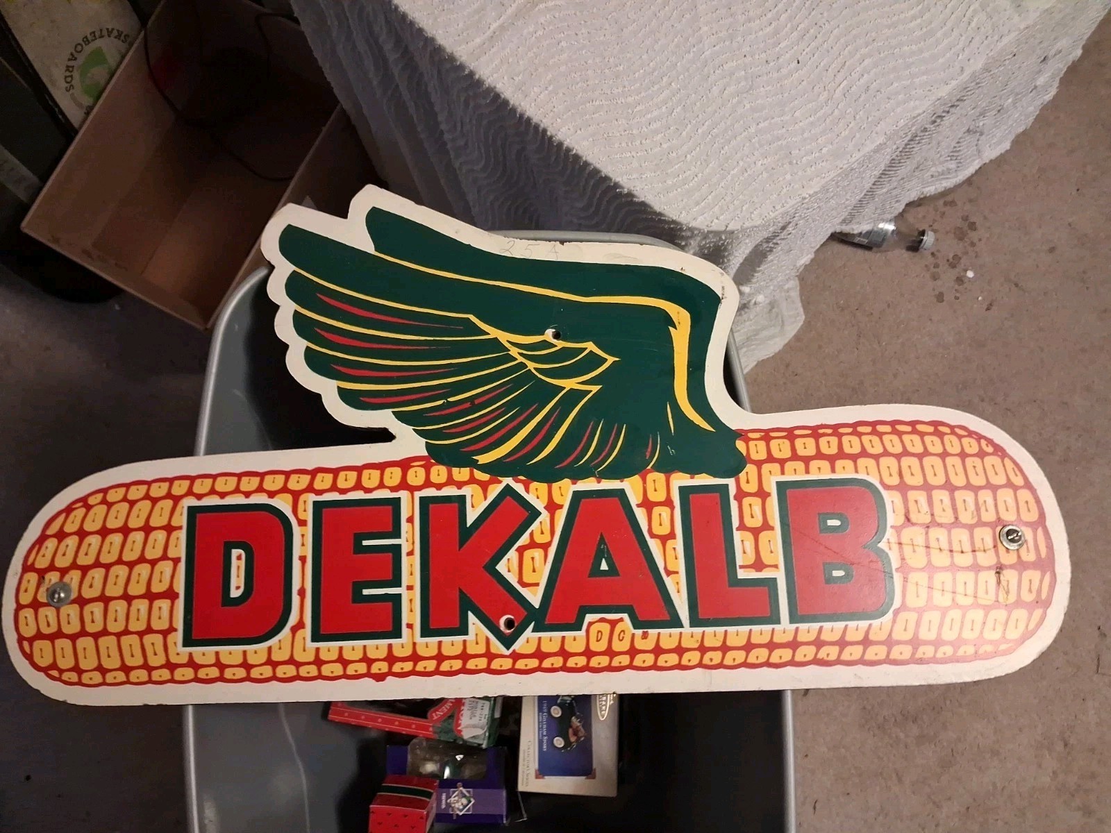 VINTAGE ORIGINAL 60/70\'s DEKALB SEED SIGN DOUBLE SIDED MASONITE FLYING EAR 31\ VINTAGE ORIGINAL 60/70\'s DEKALB SEED SIGN DOUBLE SIDED MASONITE FLYING EAR 31\