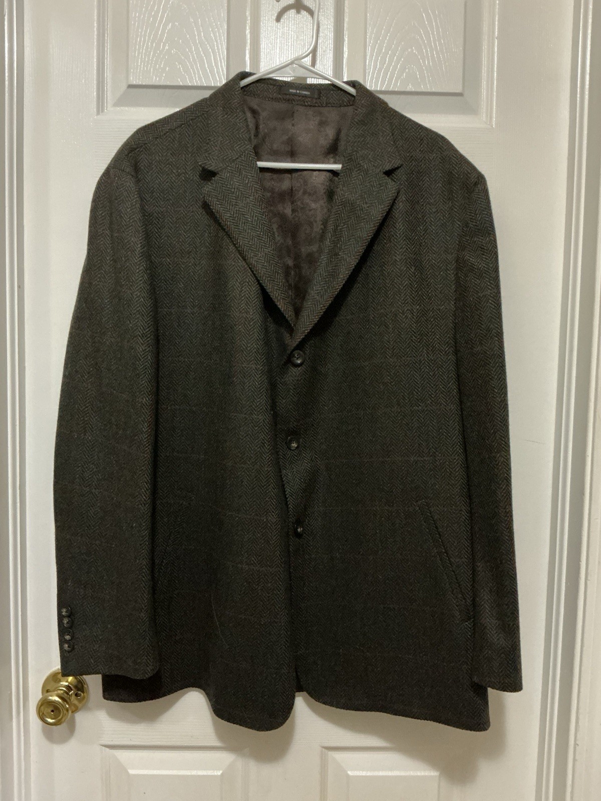 Empire Montreal Men’s Sport Coat Tweed Herringbone Wool 48R Deep Dark Gray Empire Montreal Men’s Sport Coat Tweed Herringbone Wool 48R Deep Dark Gray