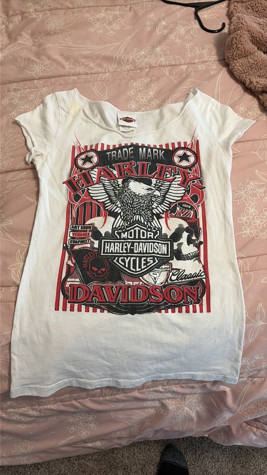 Vintage Harley-Davidson Biker Skull Graphic T-Shirt