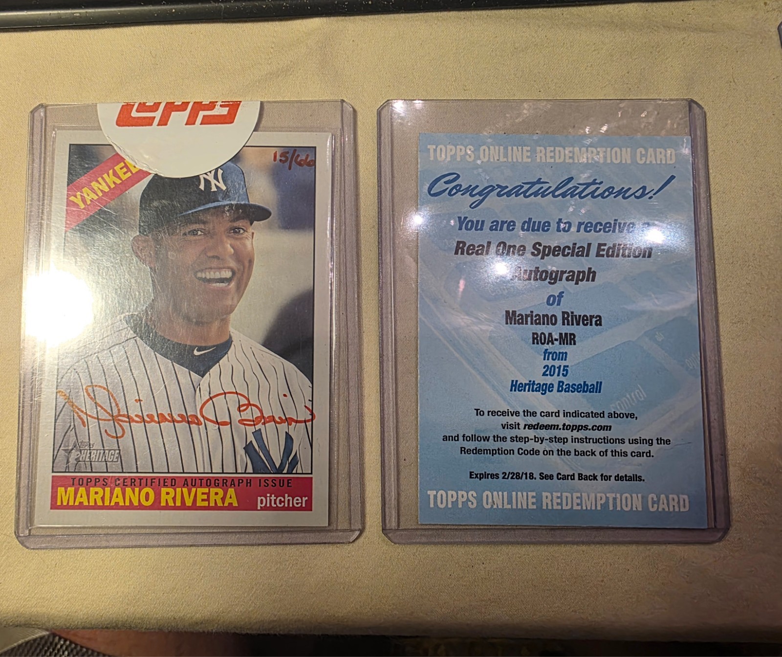 2014 Topps Heritage Mariano Rivera Auto Red Ink 1/66 2014 Topps Heritage Mariano Rivera Auto Red Ink 1/66