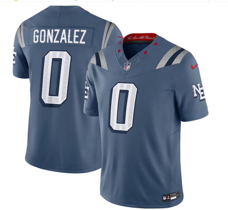 Men\'s Patriots Christian Gonzalez #0 Rivalries Limited Stitched Player Jersey Men\'s Patriots Christian Gonzalez #0 Rivalries Limited Stitched Player Jersey