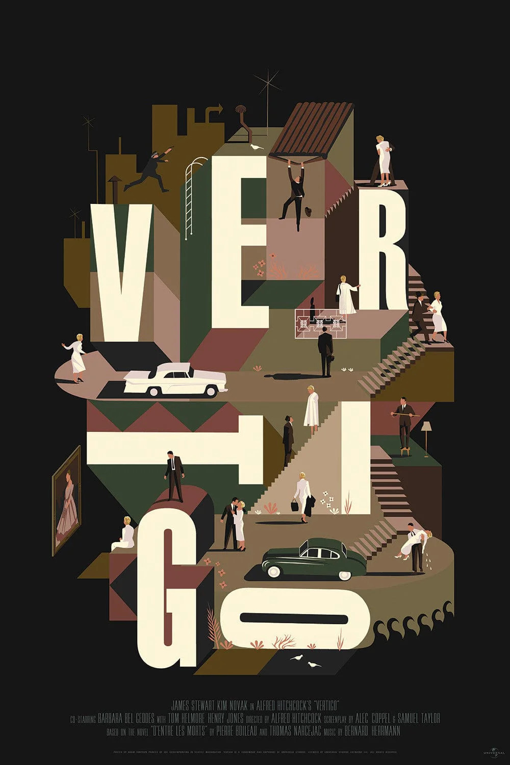 Vertigo by Adam Simpson Ltd Edition x/275 Screen Print Poster Mondo MINT Movie Vertigo by Adam Simpson Ltd Edition x/275 Screen Print Poster Mondo MINT Movie