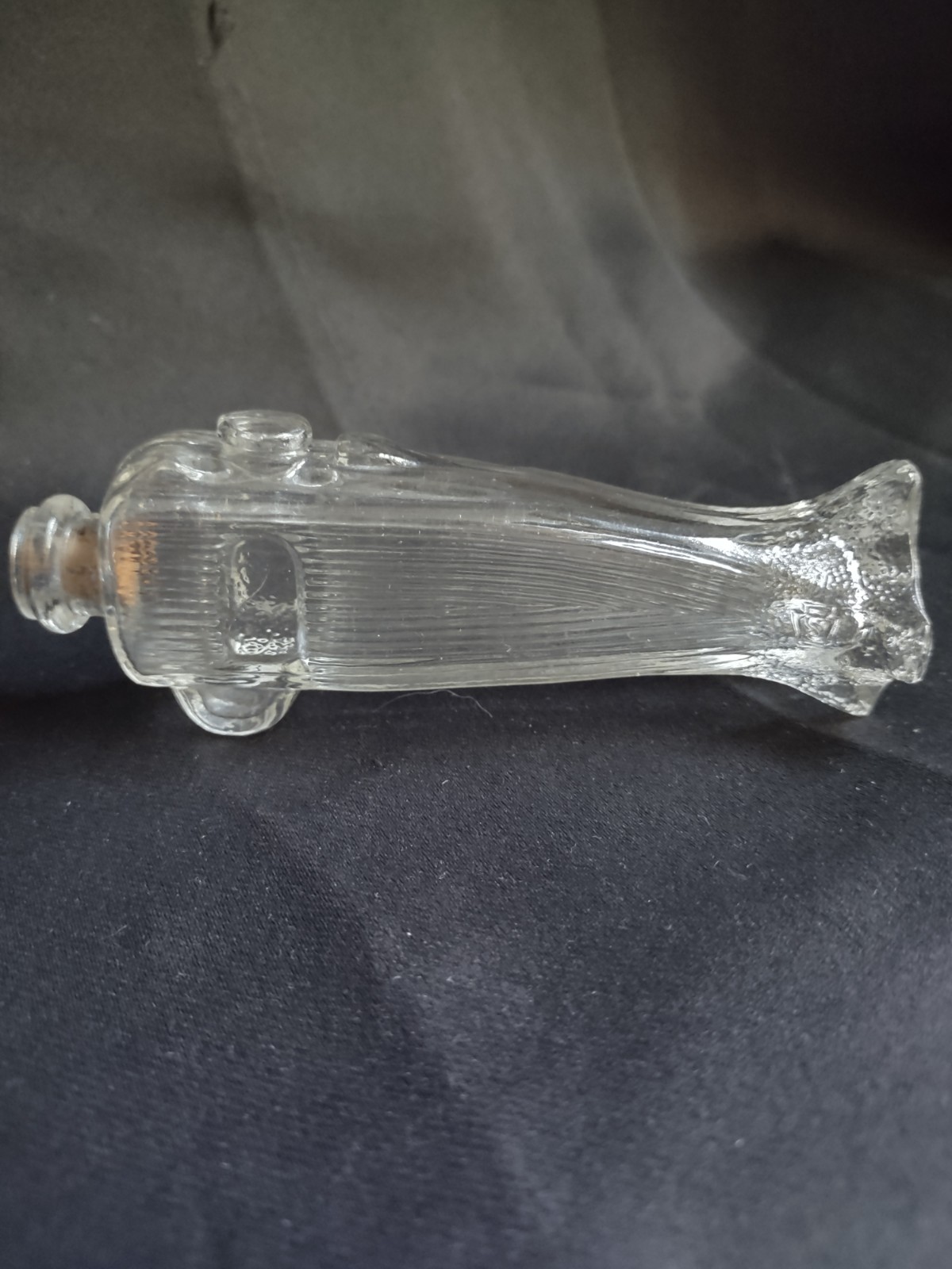 Vintage 1930s T.H. Stough Glass Airplane Candy Container Patent 113053 Only