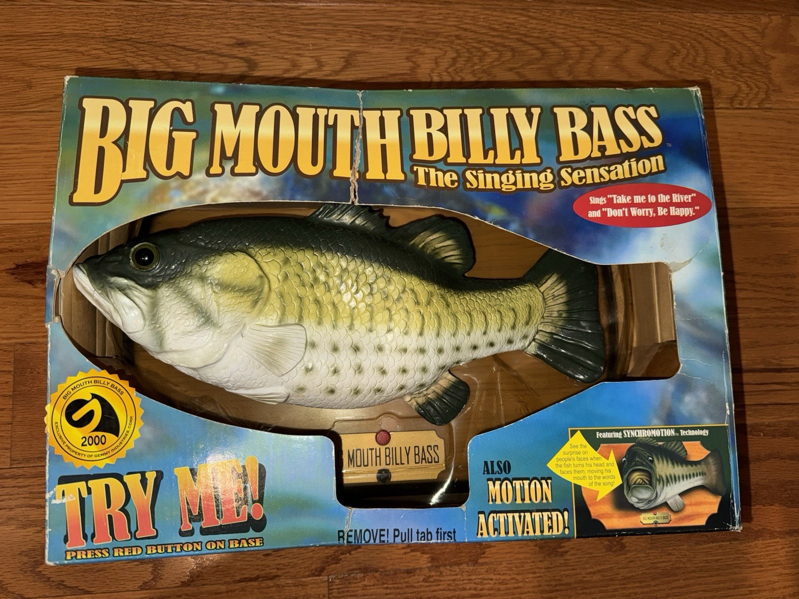 Vintage Gemmy Big Mouth Billy Bass The Singing Sensation w Box Batteries Works