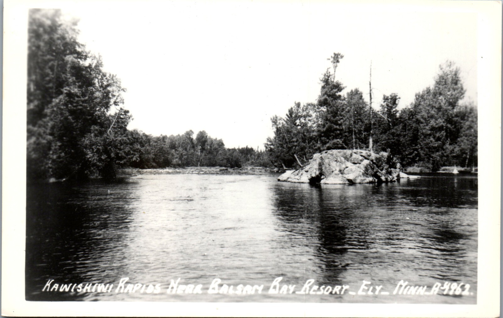 Kawishiwi Rapids, Balsam Bay Resort, Ely, Minnesota RPPC (1950s) Remer Kawishiwi Rapids, Balsam Bay Resort, Ely, Minnesota RPPC (1950s) Remer