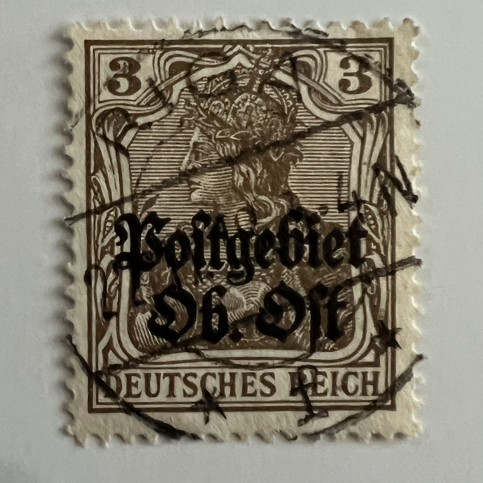 1916 RUSSIA GERMAN OCCUPATION STAMP #N2 OVPT WITH RIGA SON SOTN BULLSEYE CANCEL