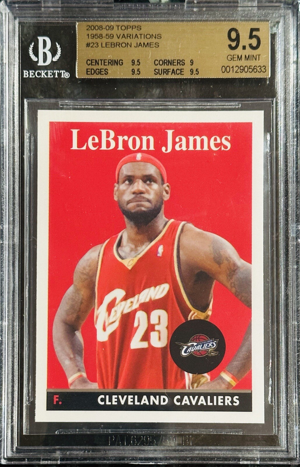 Pop 1 of 2💎2008-09 LeBron James TOPPS RETRO 1958-59 VARIATIONS #23 BGS GEM 9.5