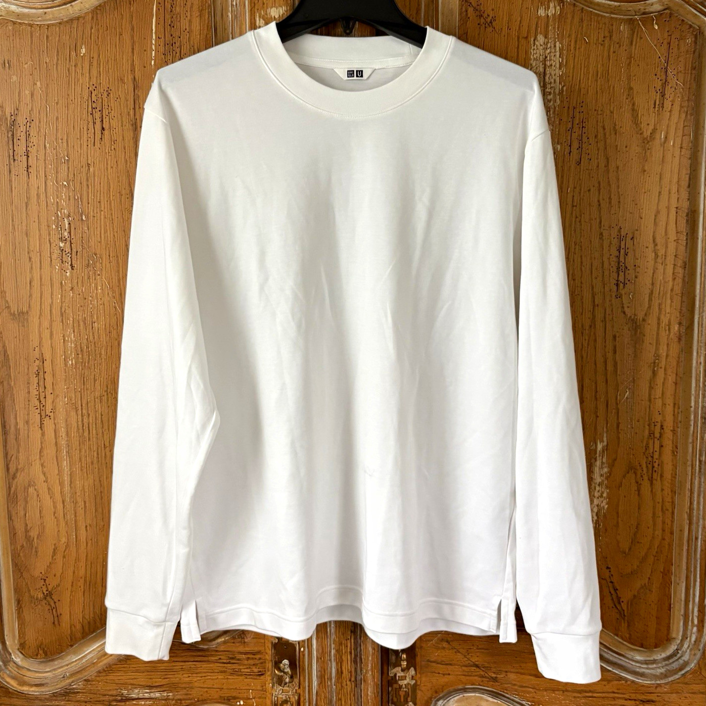 Uniqlo U AIRism Cotton Long Sleeve Crew Neck T-Shirt White Men M 479781 Lemaire Uniqlo U AIRism Cotton Long Sleeve Crew Neck T-Shirt White Men M 479781 Lemaire