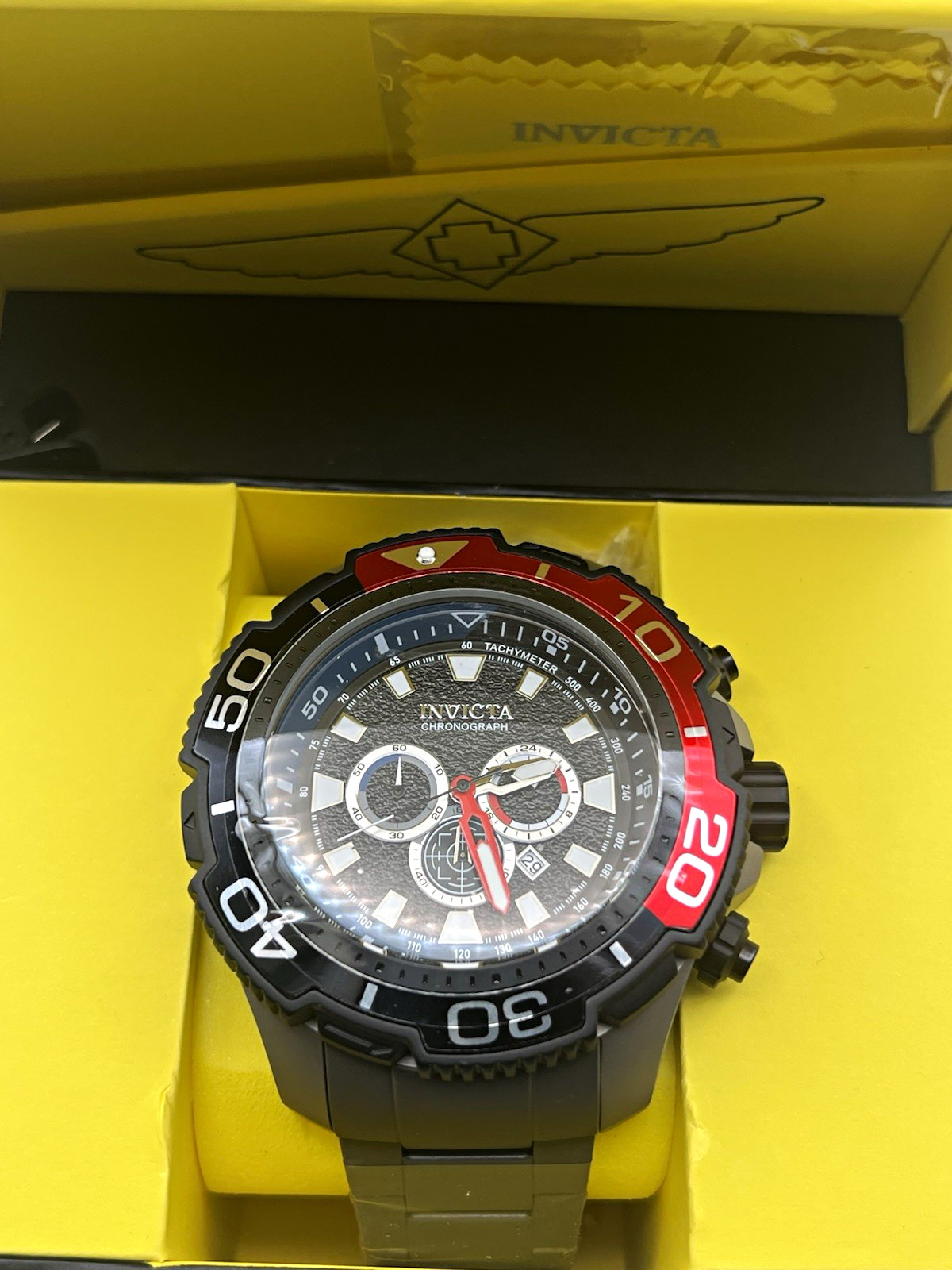 Invicta TI-22 Kaiju 49490 Men’s 65mm Titanium Chronograph Black & Red Watch
