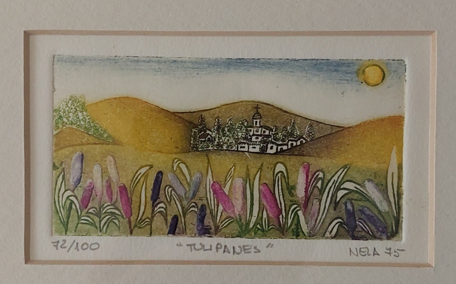 VTG 1975 Mexican Artist Nela Gaos LE (72/100) Etching Print VTG 1975 Mexican Artist Nela Gaos LE (72/100) Etching Print