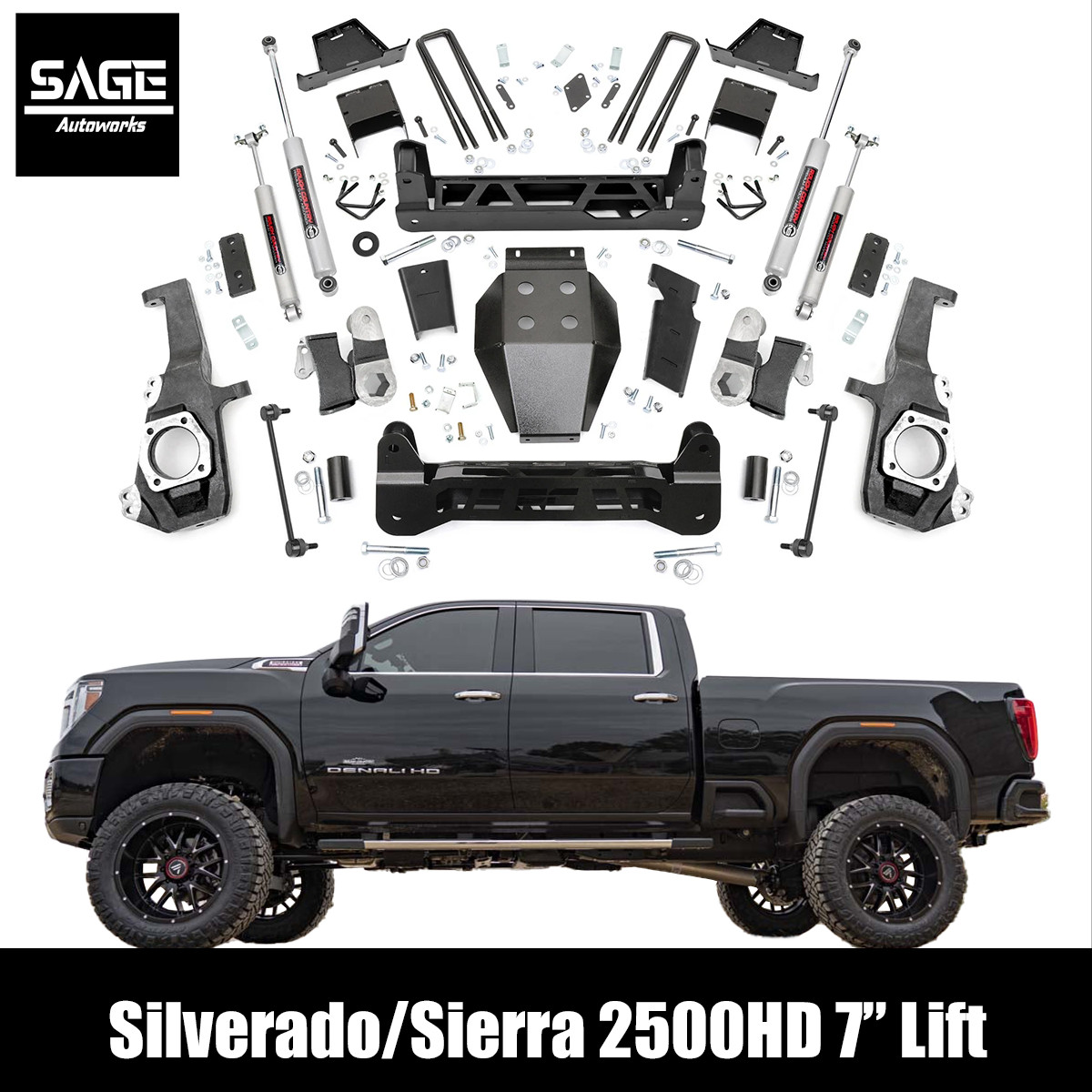 7 Inch Lift for 20-26 Silverado & Sierra 2500 HD