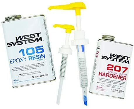 West System 105 QT Epoxy Resin with 207 Pint Spec Clear Epoxy Hardener 300 Pumps