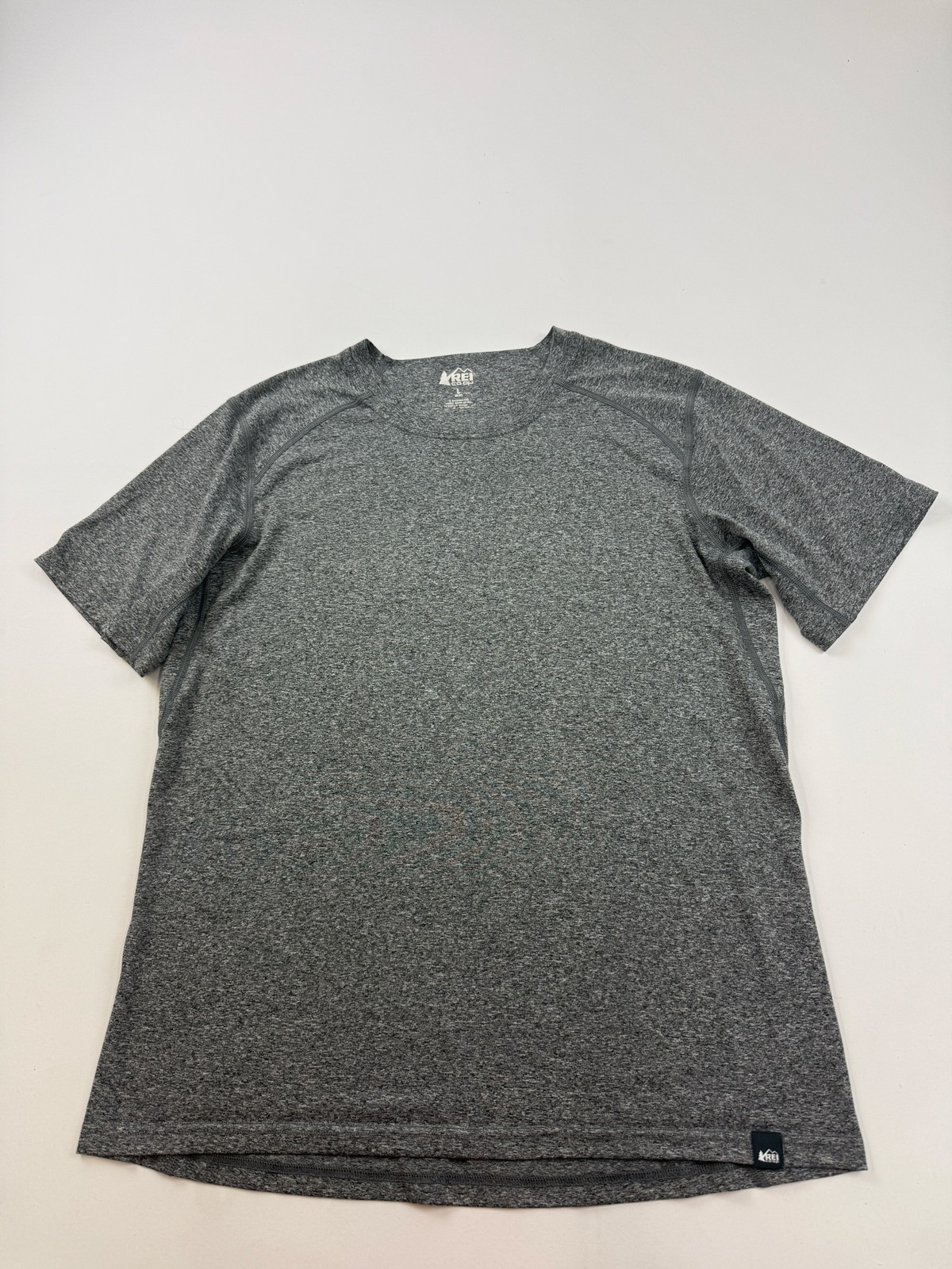 REI Co-op Shirt Mens Large Gray Short Sleeve Performance Athletic Tee Top