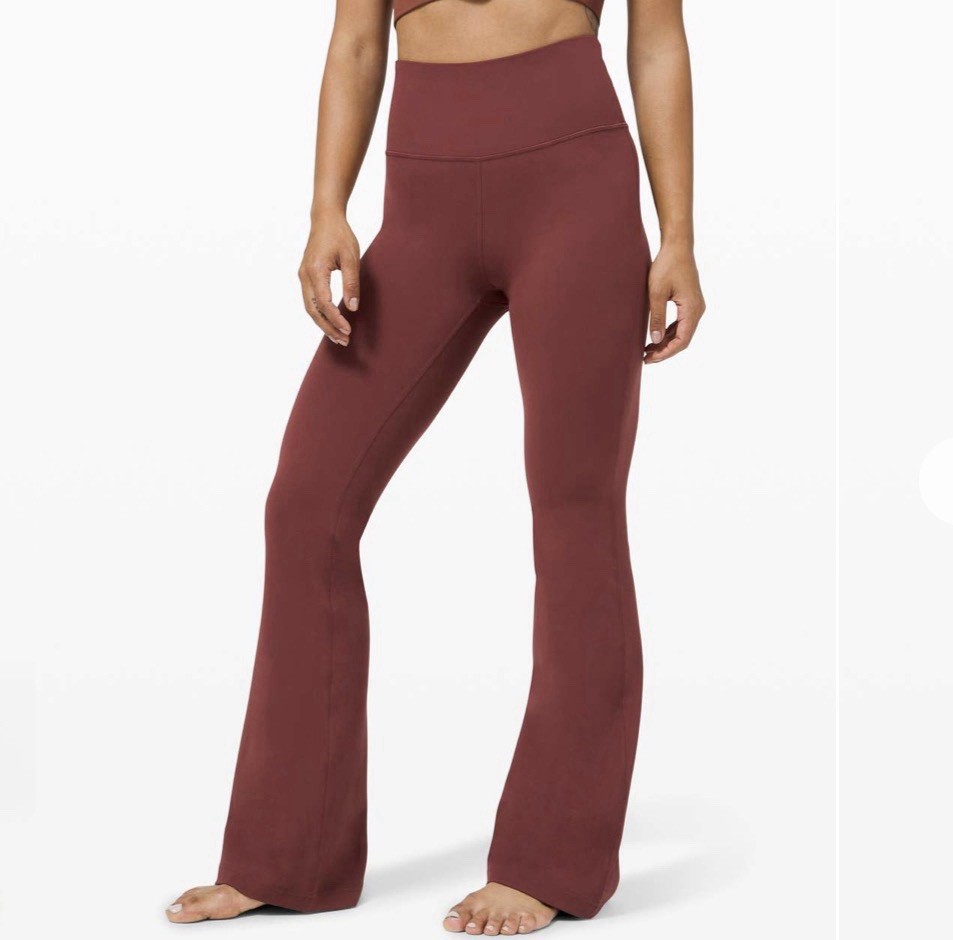 Lululemon Groove Pant Flare Super High Rise Nulu Savannah Size 6 32.5 Excellent