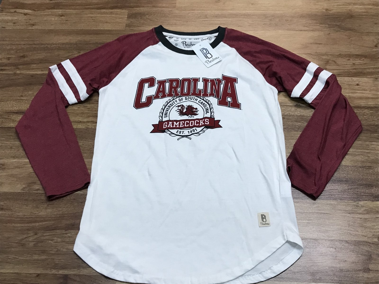 WOMENS L - NEW Pressbox NCAA South Carolina Gamecocks Long Sleeve T-Shirt
