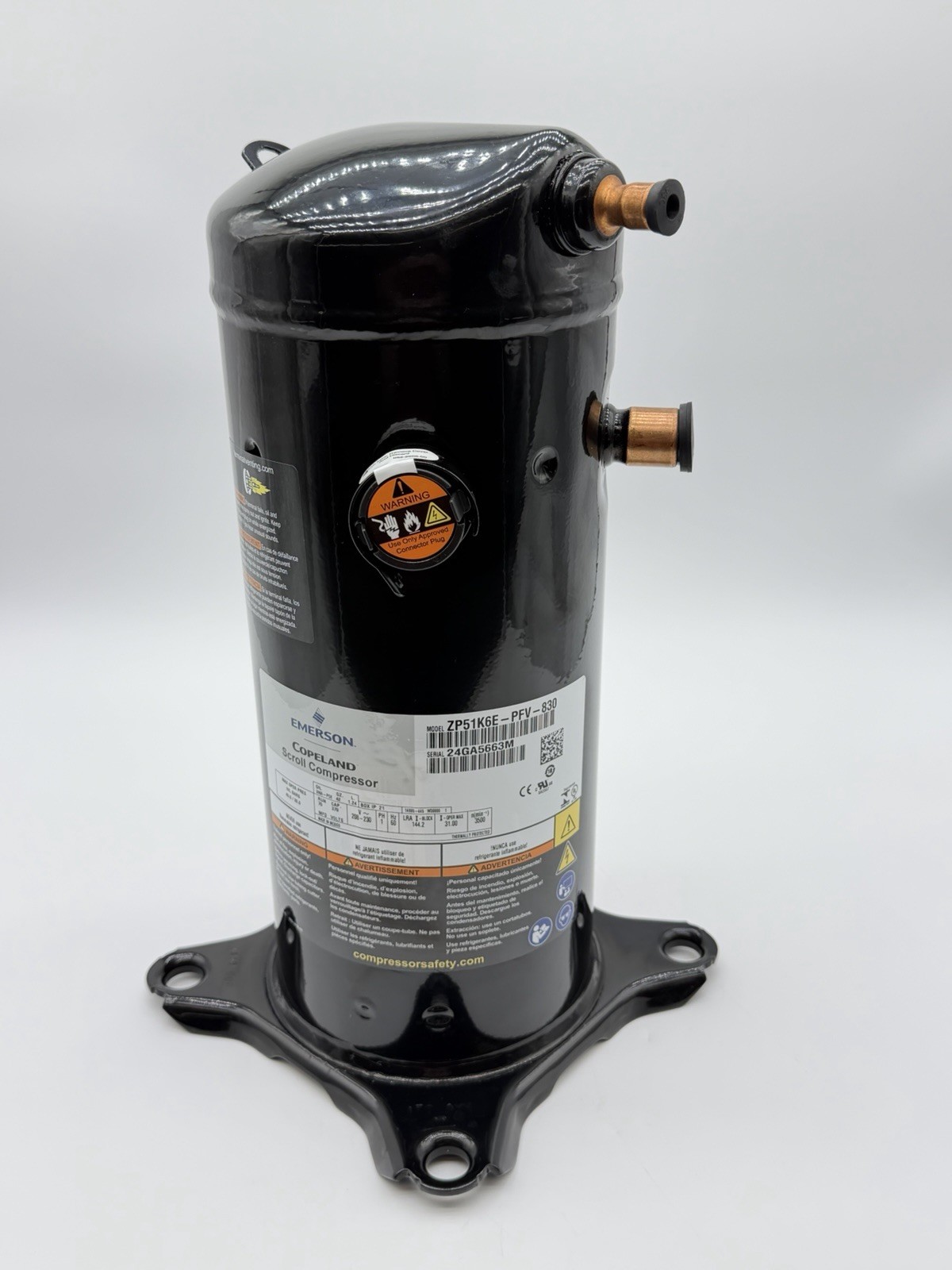 Copeland ZP51K6E-PFV-830 51,000 BTU R410A 208-230 1PH ZP51K5E-PFV-130 BRAND NEW Copeland ZP51K6E-PFV-830 51,000 BTU R410A 208-230 1PH ZP51K5E-PFV-130 BRAND NEW