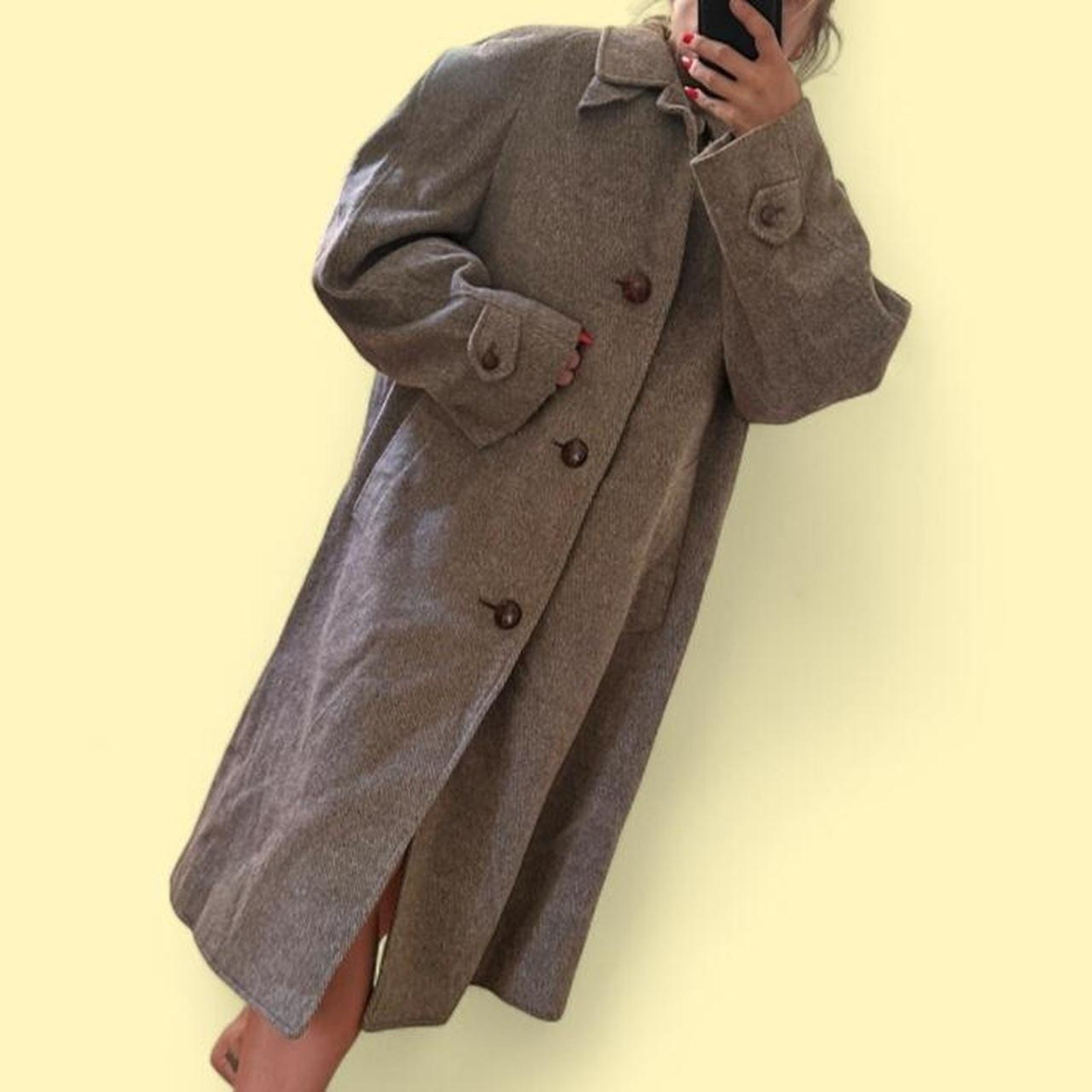 Vintage 60s Lodenfrey Wool Overcoat Balmacaan Made in W. Germany-Small