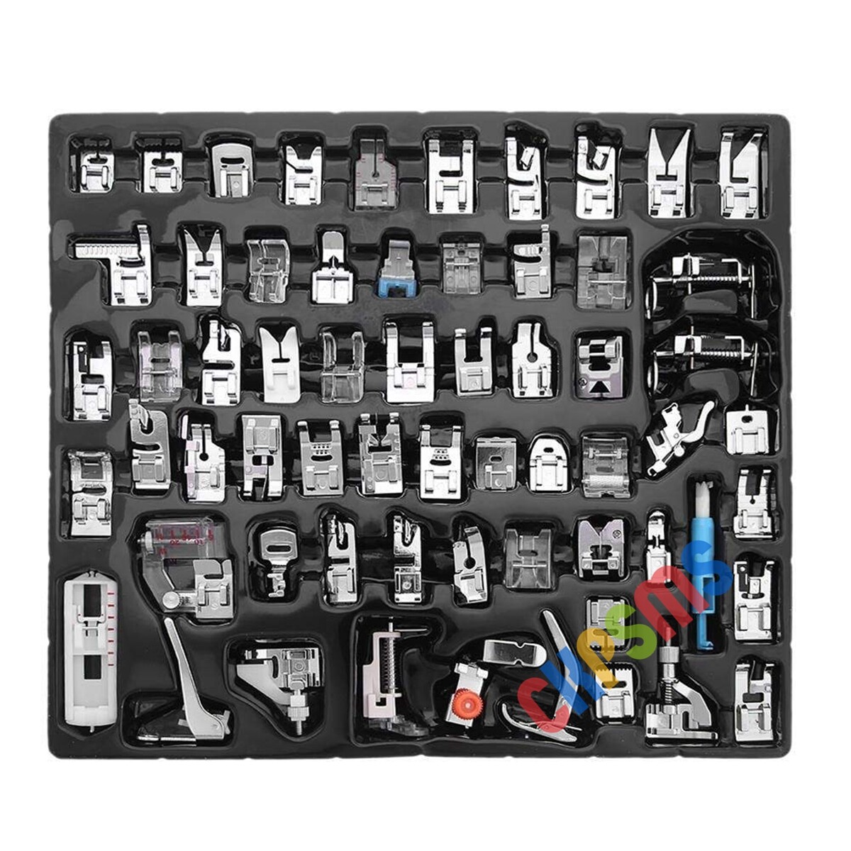 62PCS Presser Feet FOR Singer,Brother,Janome,Elna,Kenmore Etc low shank machines
