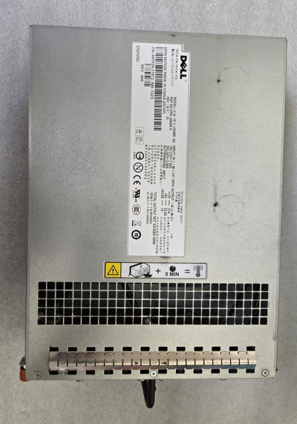 DELL 488W POWER SUPPLY FOR POWERVAULT MD1000 H703N 0H703N D488P-S0 TESTED USA
