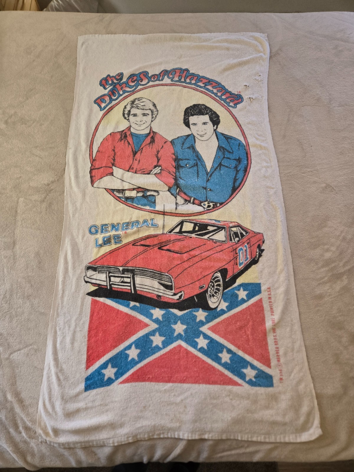 Vintage Dukes Of Hazard Beach Towel 1981 56x28 Read Description