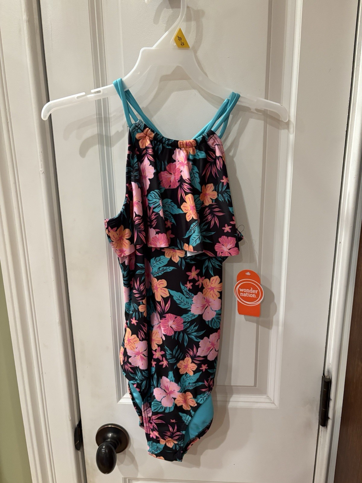 NWT Girls Size L (10-12) One Piece Swimsuit Wonder Nation SKU TR128