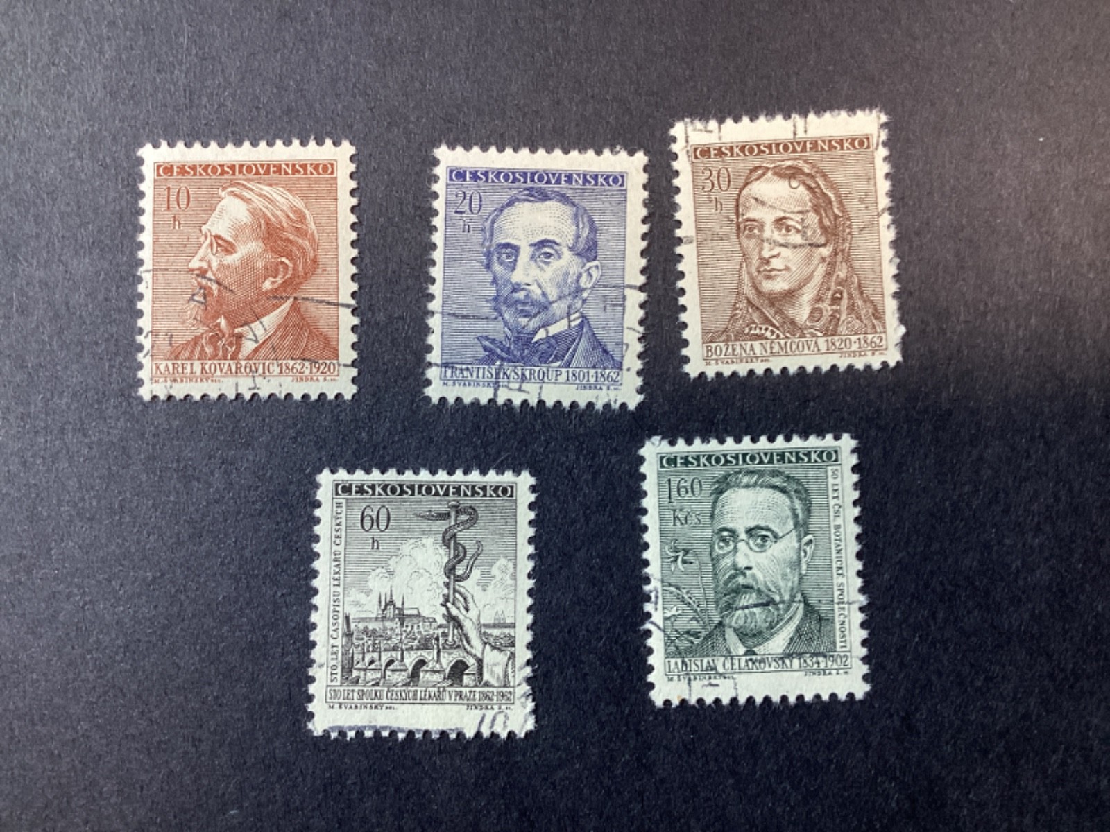 Czechoslovakia Stamps 1962 1097 1098 1099 1101 1102 Historical Figures NH OG CTO