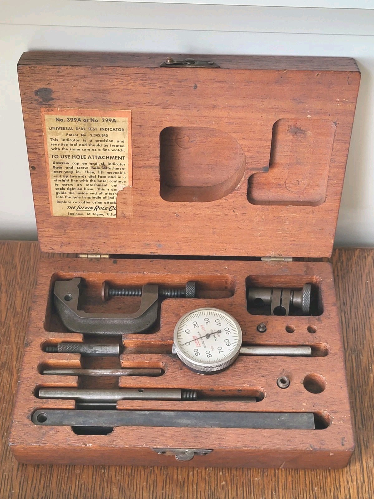 Vintage Lufkin Rule No. 299 Jeweled Dial Test Indicator .001\