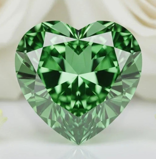 6 Ct Heart Cut Natural Green Diamond Certified VVS1  D Grade Loose Stone Diamond