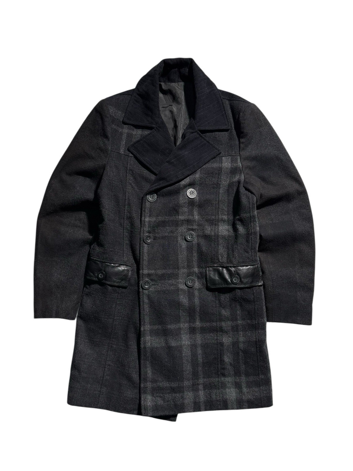 Desigual Men’s Coat Double Breasted Jacket Plaid Collared Neck Classic Size M Desigual Men’s Coat Double Breasted Jacket Plaid Collared Neck Classic Size M