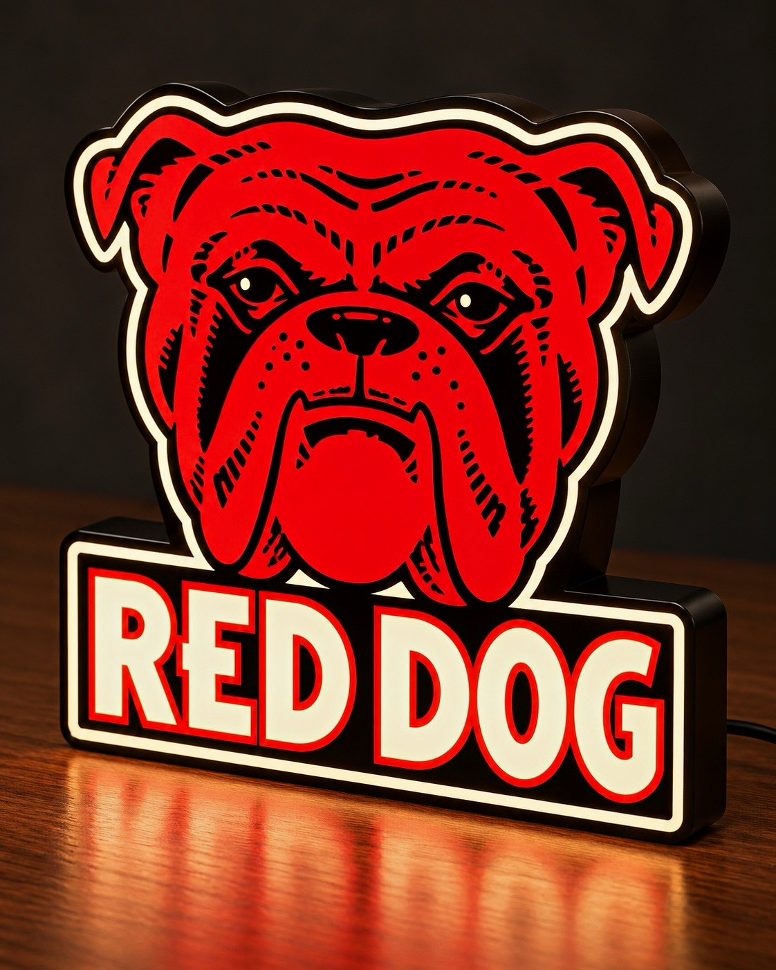 Red Dog Beer Bulldog Retro LED LightBox Display – Vintage 90s Beer Sign 8” Red Dog Beer Bulldog Retro LED LightBox Display – Vintage 90s Beer Sign 8”