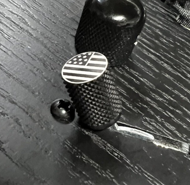 U.S. flag Black stainless Steel Strat tele switch tip Blade Style Kinnatone LONG