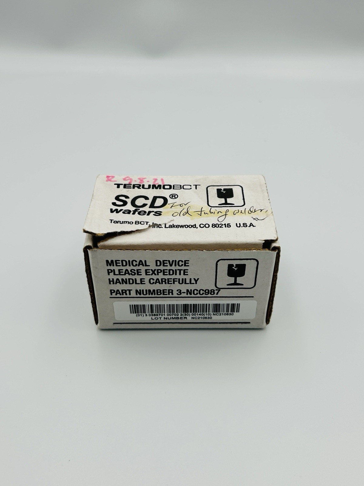 Terumo BCT 3-NCC987 SCD Wafers 2 Cartridges Partial Used Lot Terumo BCT 3-NCC987 SCD Wafers 2 Cartridges Partial Used Lot